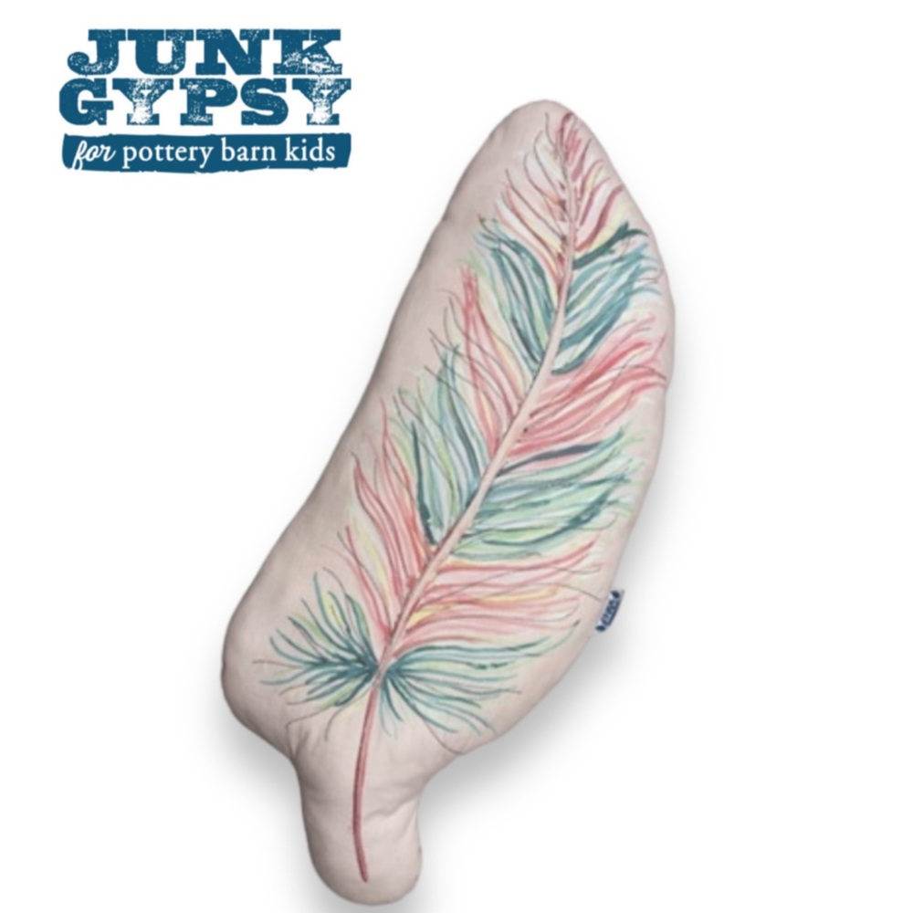 Pottery Barn Kids + Junk Gypsy Embroidered Dreamer Feather Pillow